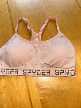 Spyder Light Pink Racerback Sports Bra with Logo Band